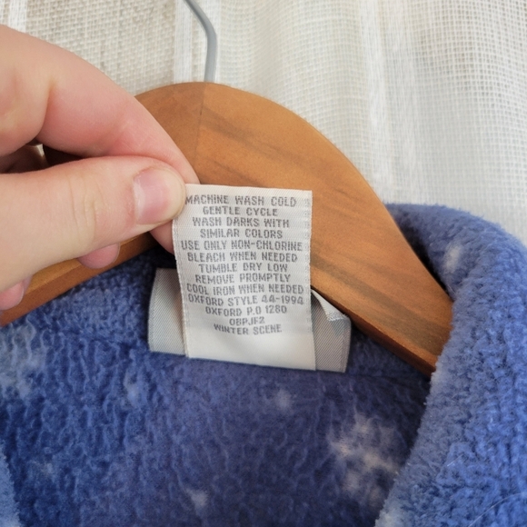 Vintage Blair Fleece Jacket‎ Mountains Winter Graphic Blue Size SML Medium - Picture 6 of 10